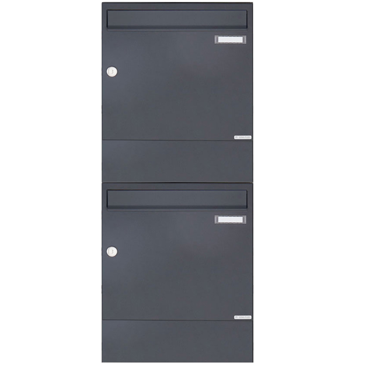 2er 2x1 Aufputz Briefkasten BASIC 382A AP mit Zeitungsfach - RAL 7016 anthrazitgrau