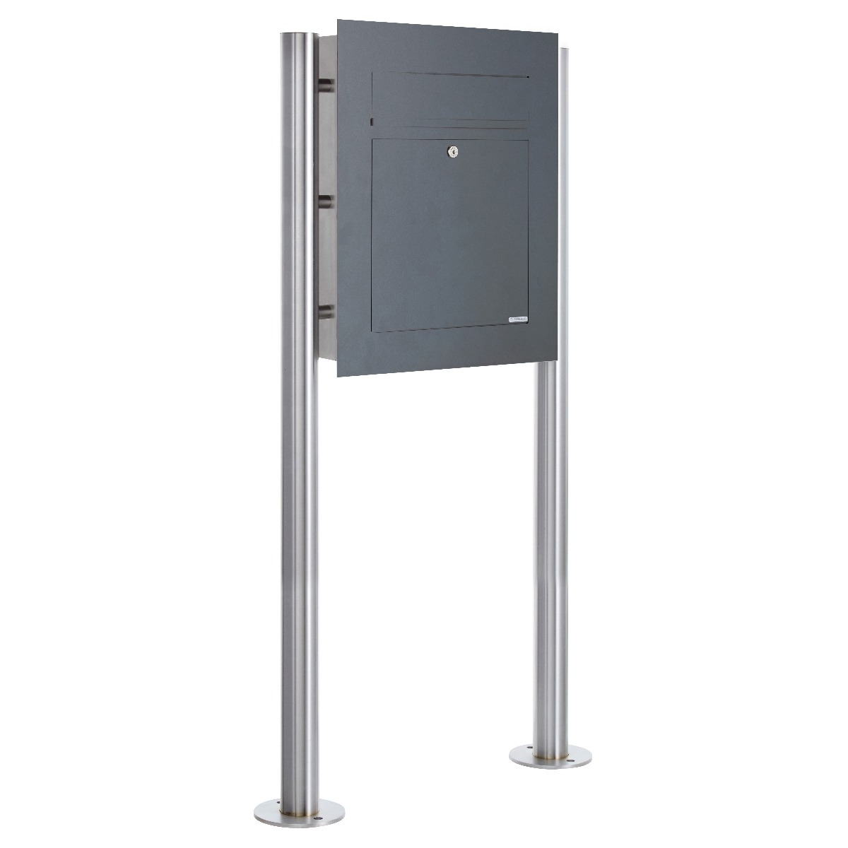 Edelstahl Standbriefkasten DESIGNER Style BIG ST-R pulverbeschichtet