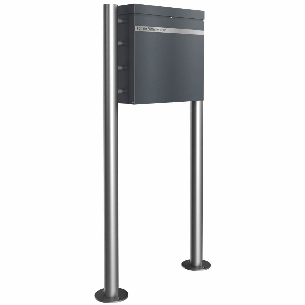 Design Standbriefkasten BRENTANO® ST-R - Design Elegance 3 - RAL 7016 anthrazitgrau