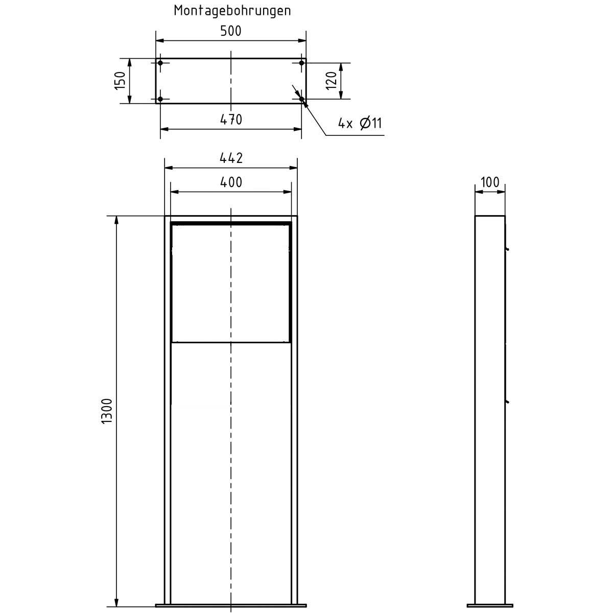 Ladesäule Goethe LIB BASIC Charge 1X - LED Designelement - 11kW/16A mit Typ 2 Ladekabel