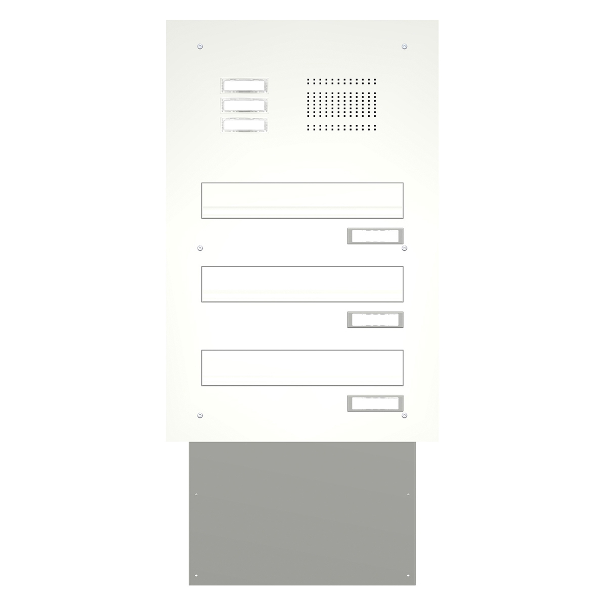 Mauerdurchwurf Briefkastenanlage BASIC 623 pulverbeschichtet - Klingel- Sprechstelle - 3 Parteien