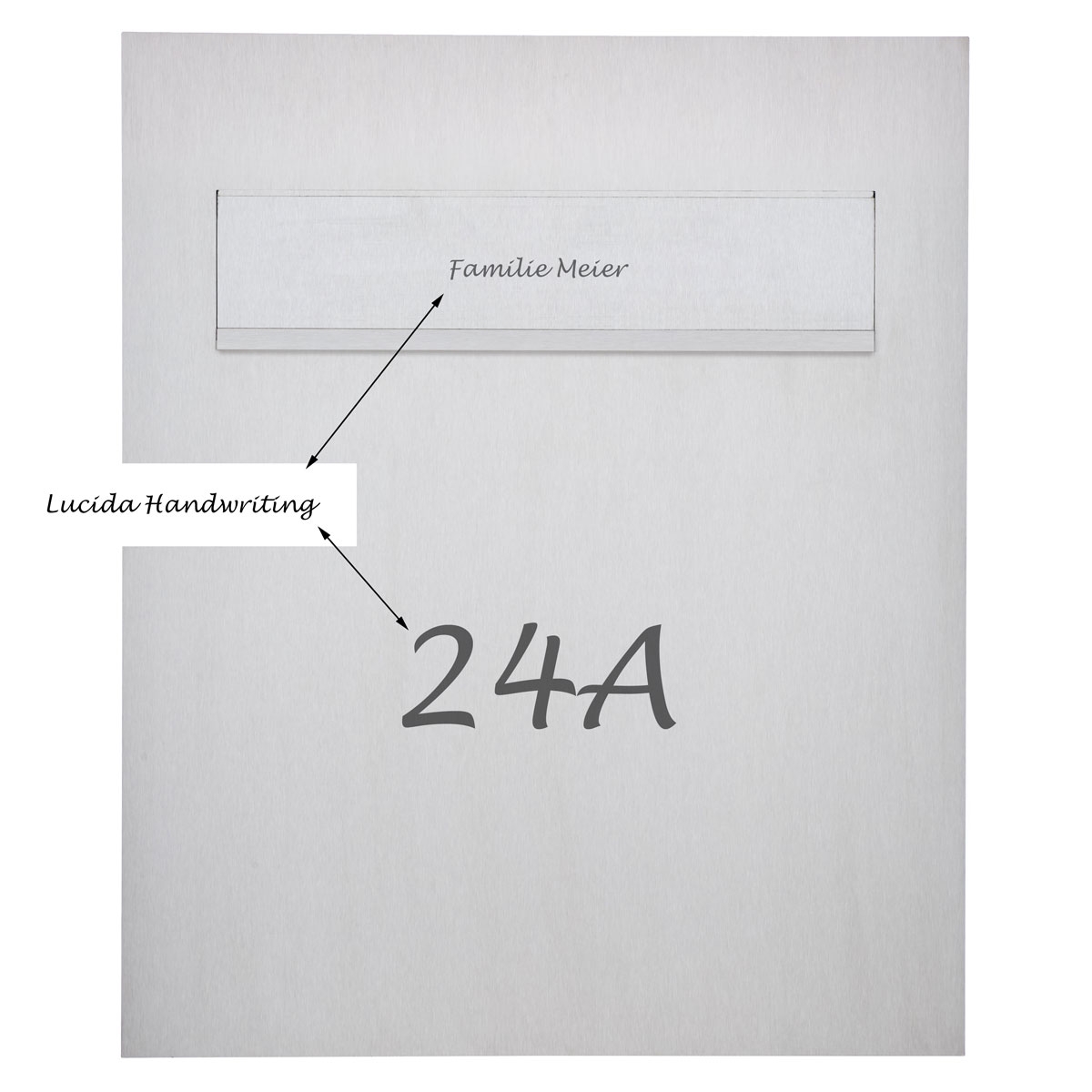 Edelstahl Design Zaunbriefkasten DESIGNER Style BIG - Entnahme hinten