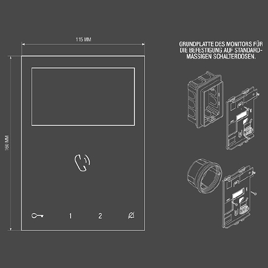 Edelstahl Video Klingelstele Designer - RAL nach Wahl - COMELIT Ultra Touch - Komplettset