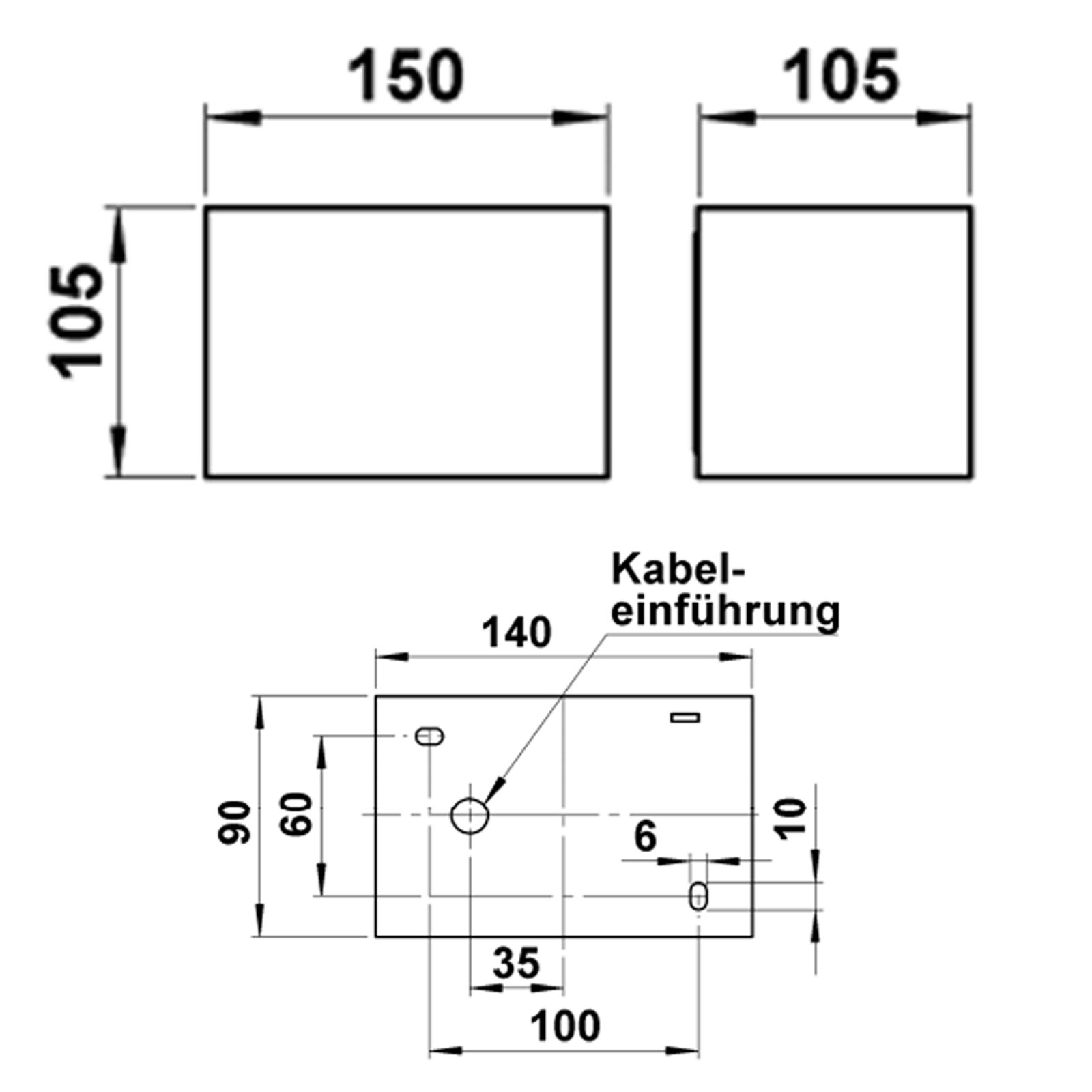 Design Wandleuchte KEPLER SMALL 150x105 - 2-seitig - Edelstahl pulverbeschichtet - RAL nach Wahl