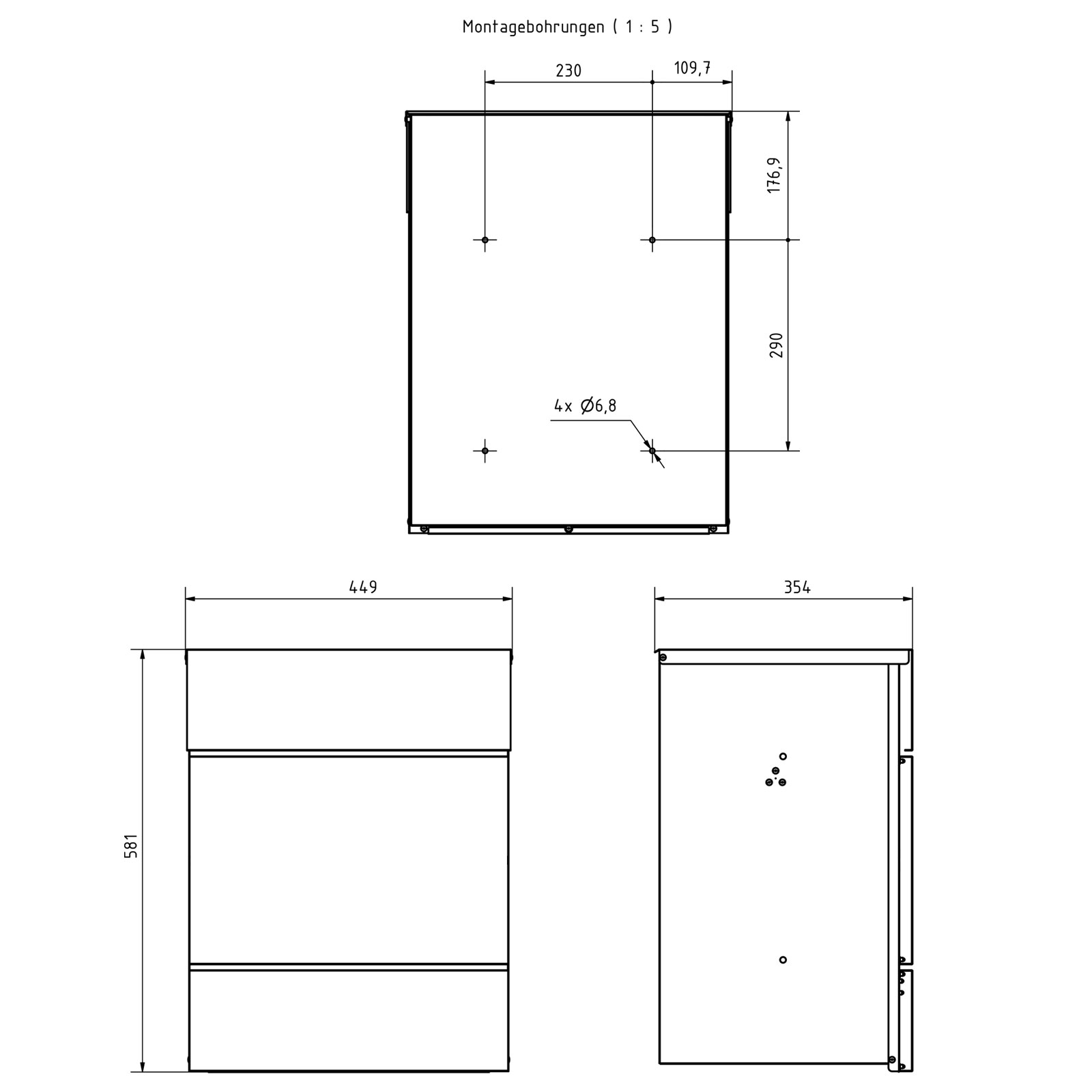 Aufputz Paketbox KANT Edition - Design Elegance 4 - RAL 9016 verkehrsweiß