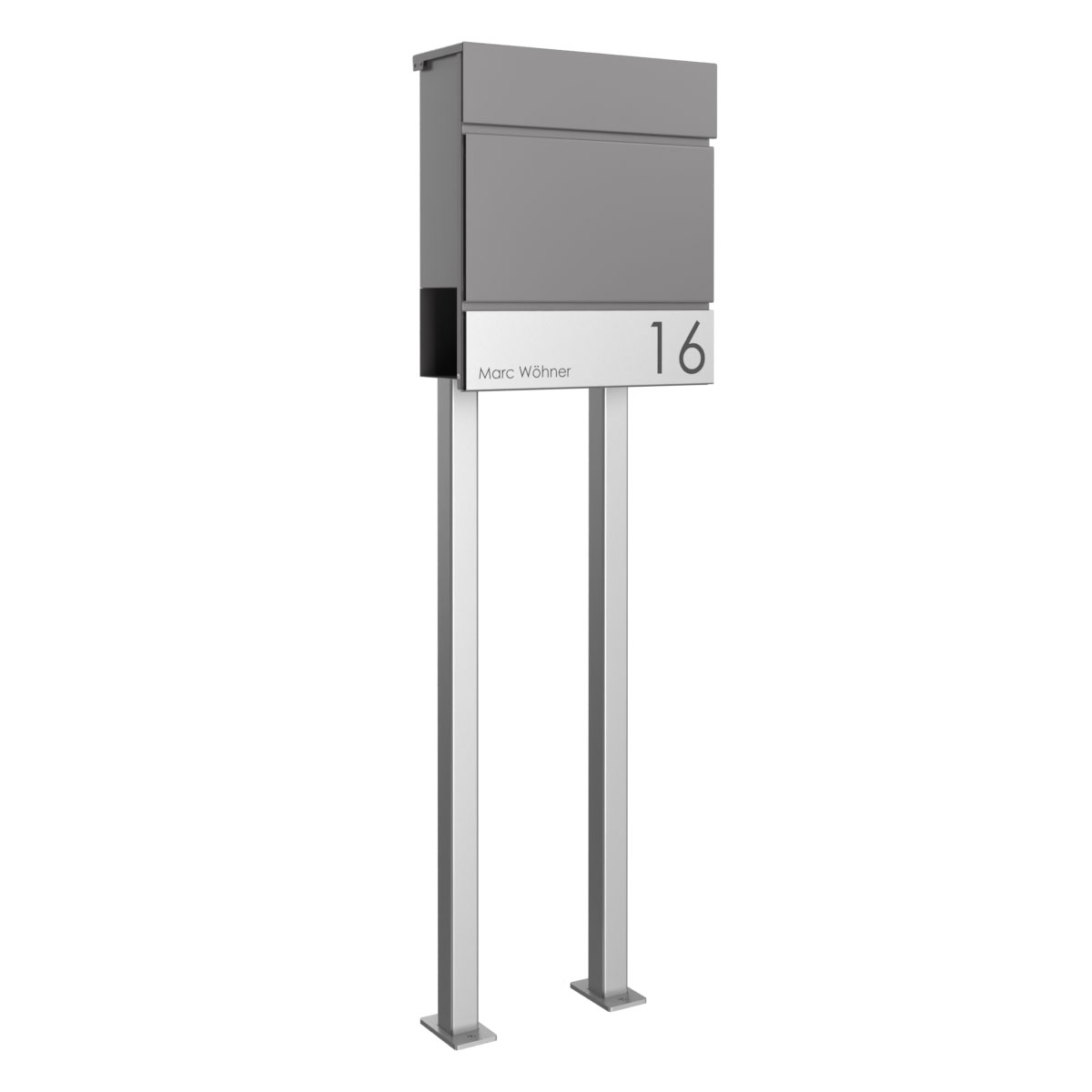 Standbriefkasten KANT Edition mit Zeitungsfach - Design Elegance 4 - DB 703 eisenglimmer