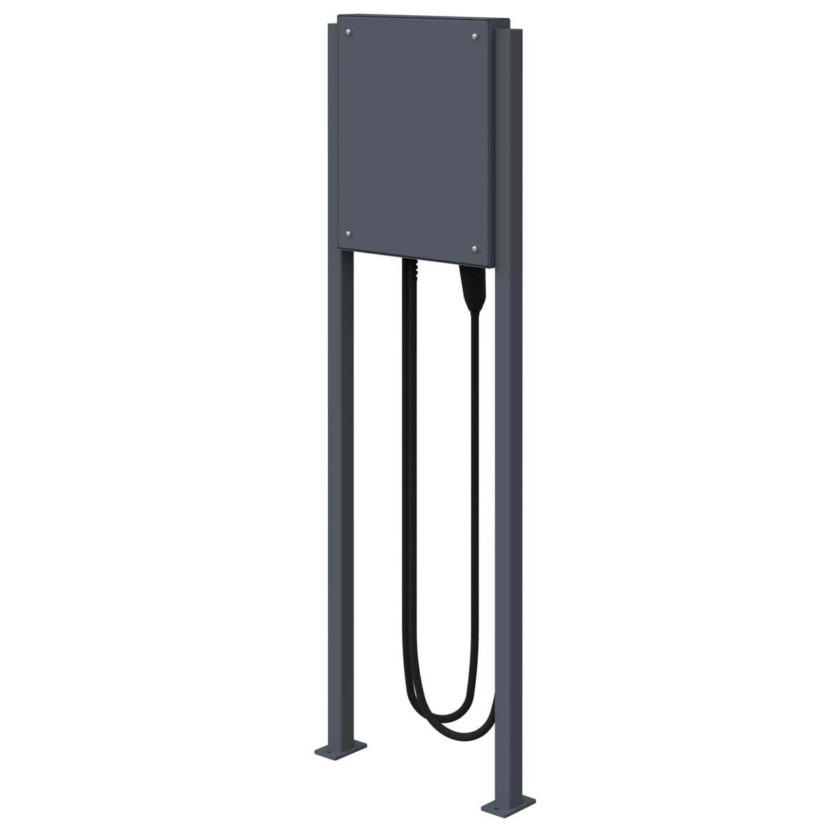 Edelstahl Standsäule BASIC 605 ST-Q - Wallbox vorbereitet - RAL nach Wahl