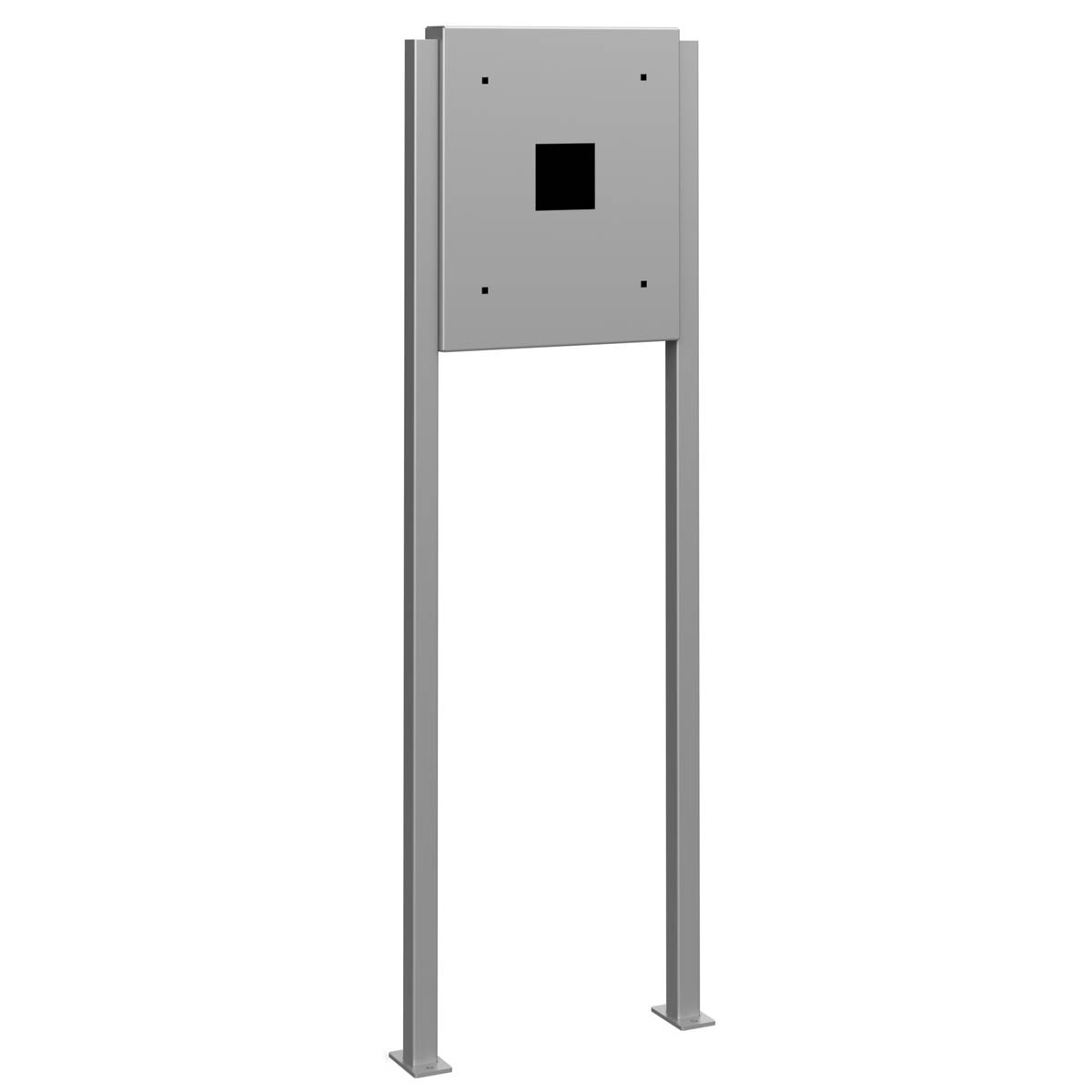 Edelstahl Standsäule BASIC 605 ST-Q - Wallbox vorbereitet - Edelstahl geschliffen