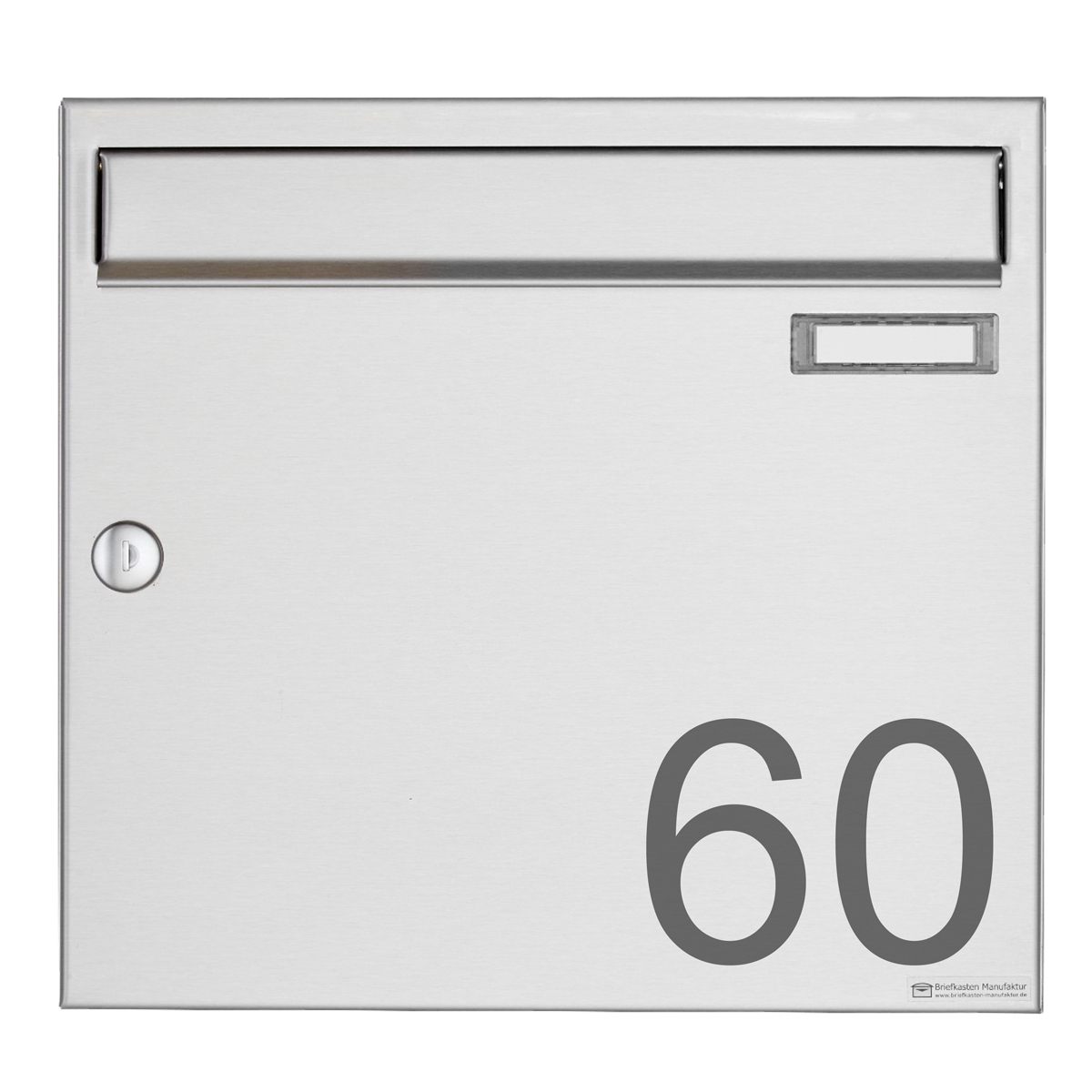 Edelstahl Briefkasten BASIC 810 W zur seiltlichen Wandmontage