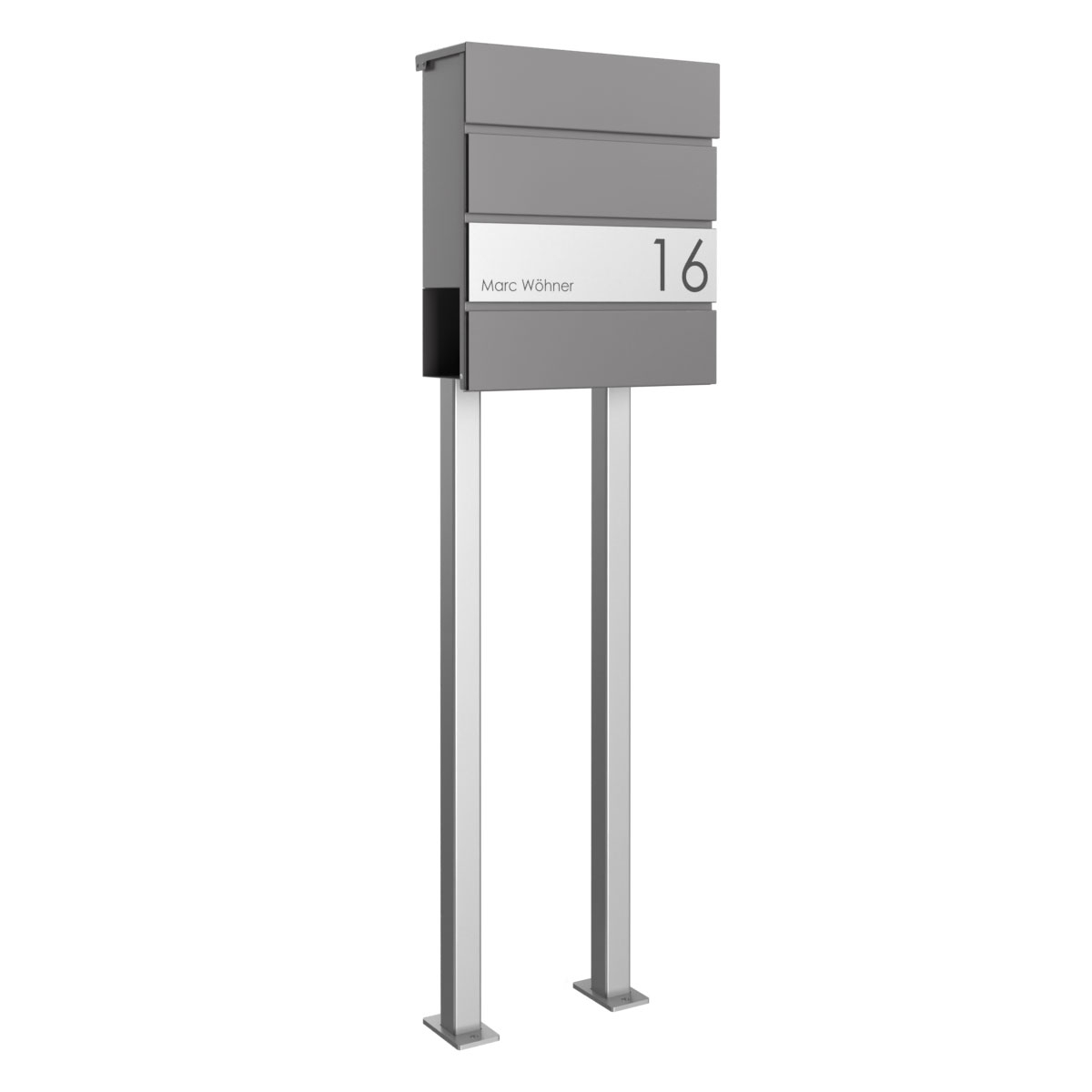 Standbriefkasten KANT Edition mit Zeitungsfach - Design Elegance 1 - DB 703 eisenglimmer