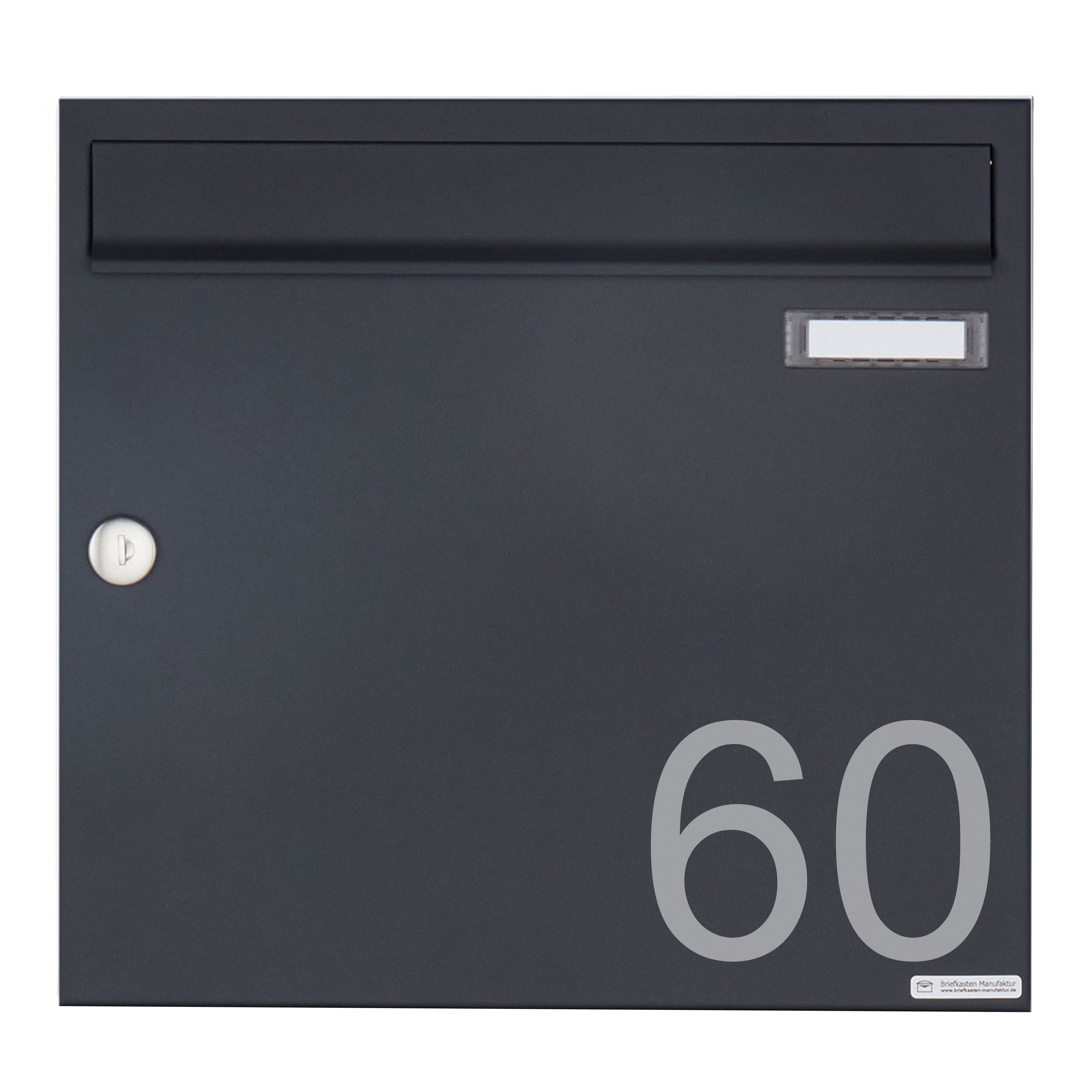 2er 1x2 Edelstahl Zaunbriefkasten Design BASIC Plus 380XZ ST-T - RAL nach Wahl