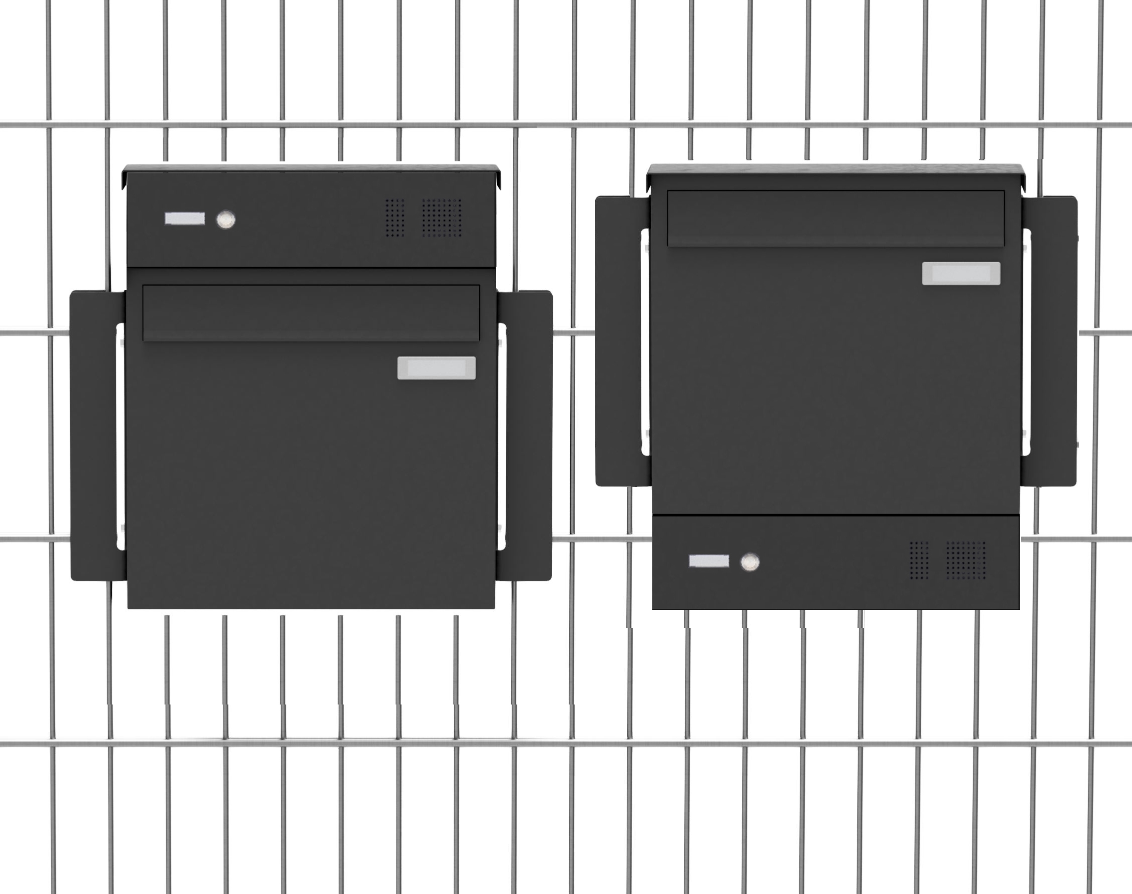 Befestigung f. Stabmattenzaun 330mm mit Sprechstelle - RAL