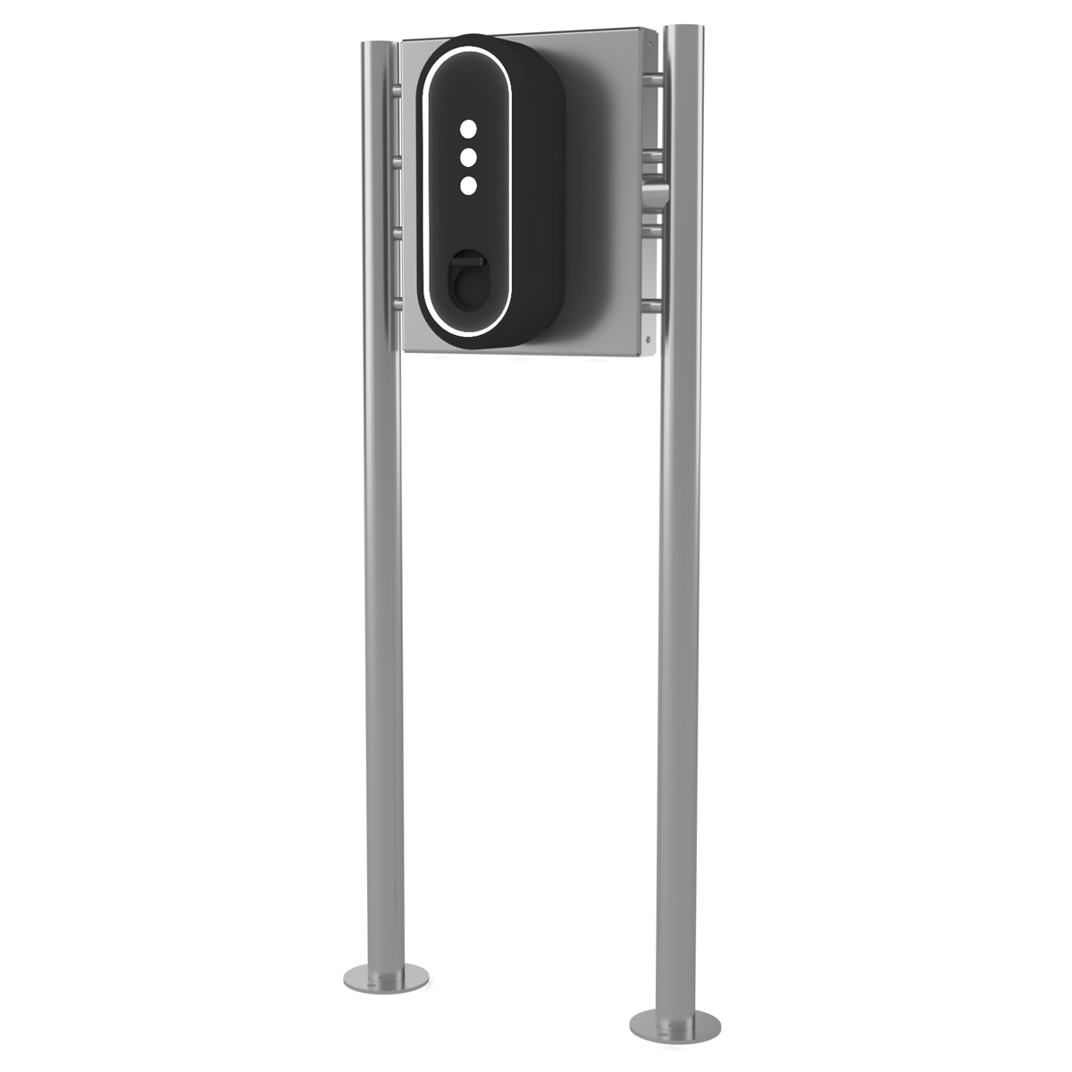 Edelstahl Standsäule BASIC 605 ST-R - Wallbox vorbereitet - RAL nach Wahl