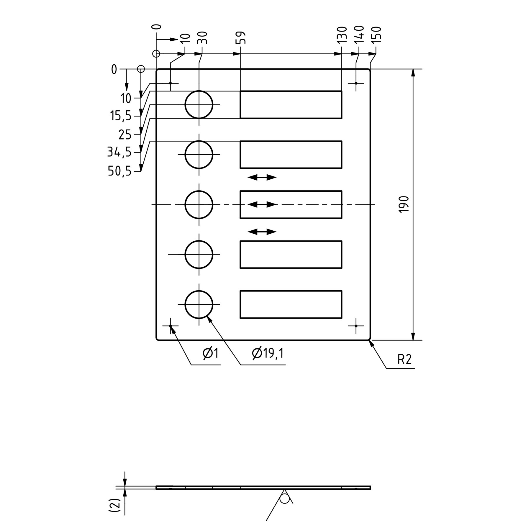 Edelstahl Klingelplatte 150x190 BASIC 422 mit Namensschild - 5 Parteien