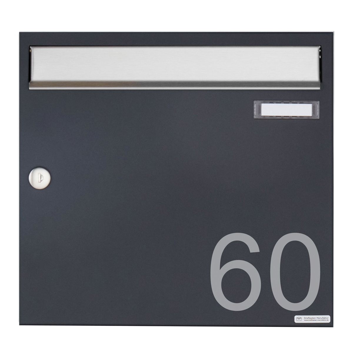 Aufputz Briefkasten Design BASIC 382A AP - 355x330x100 - Edelstahl-RAL 7016 anthrazitgrau