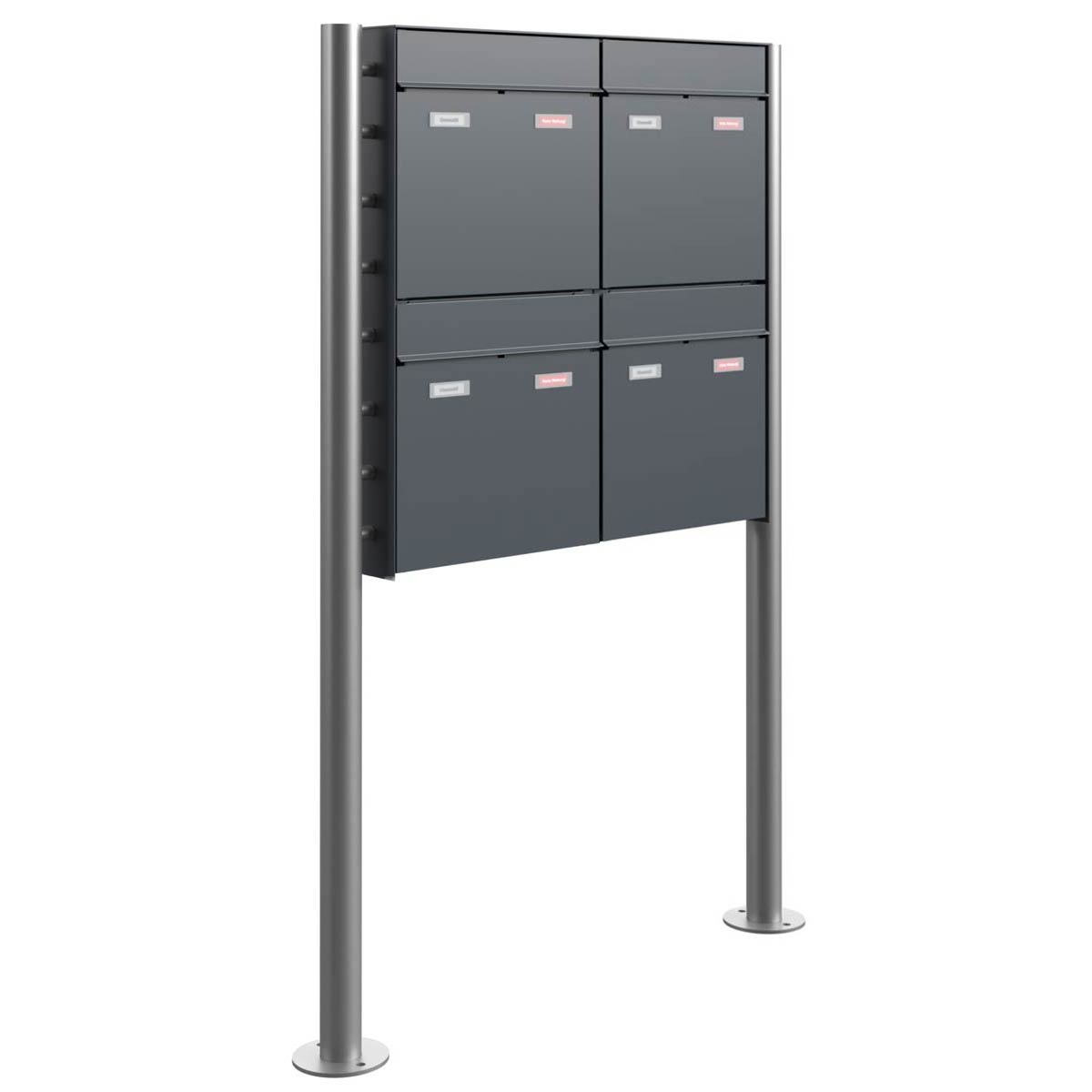 4er 2x2 Design Standbriefkasten GOETHE ST-R - RAL nach Wahl