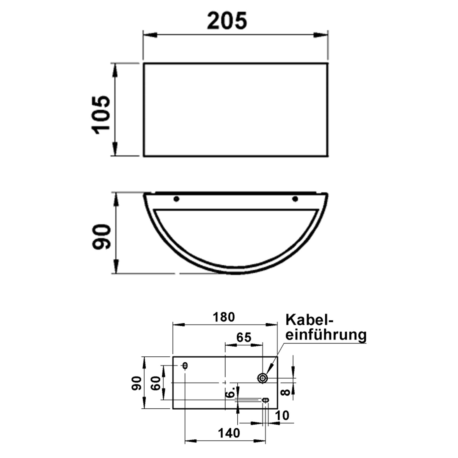 Design Wandleuchte FISCHER SMALL 205x105 - 2-seitig - Edelstahl geschliffen