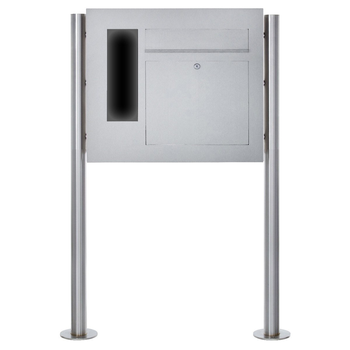 Edelstahl Standbriefkasten Designer Modell BIG ST-R - GIRA System 106 seitlich - 3-fach vorbereitet