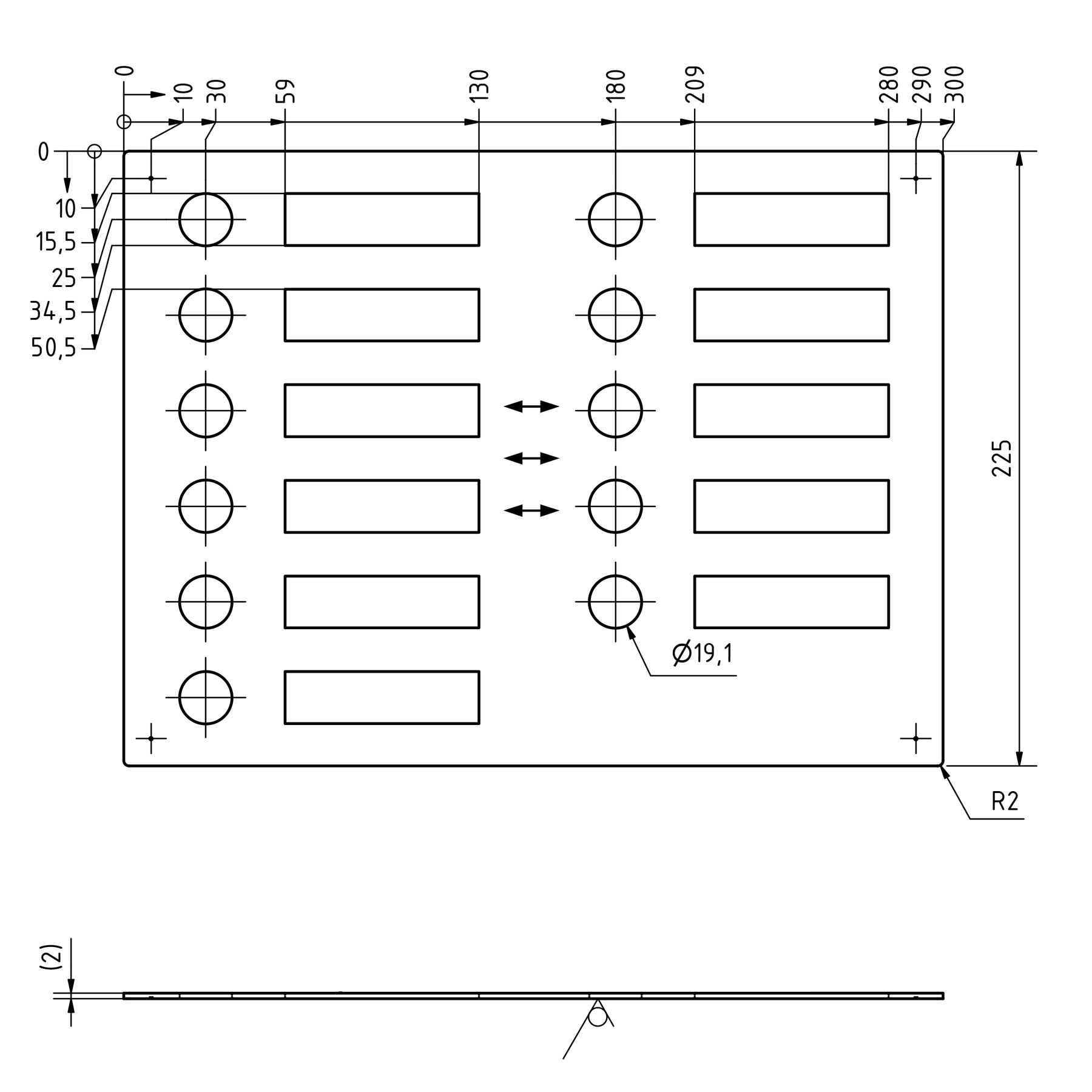 Edelstahl Klingelplatte 300x225 BASIC 421 pulverbeschichtet mit Namensschild - 11 Parteien