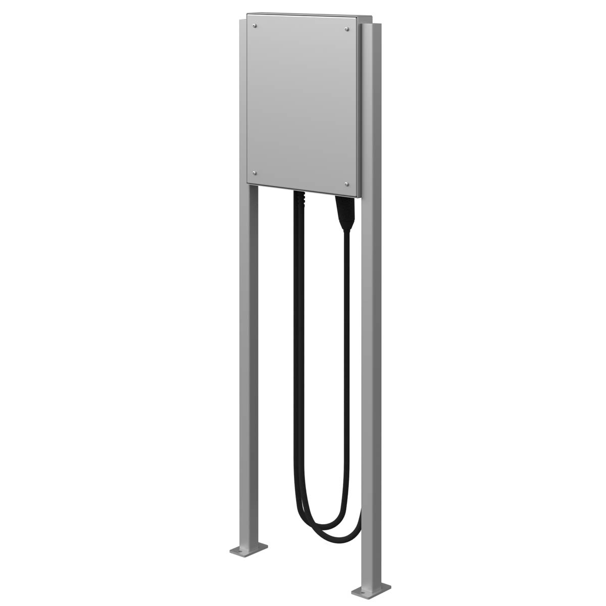 Edelstahl Standsäule BASIC 605 ST-Q - Wallbox vorbereitet - Edelstahl geschliffen