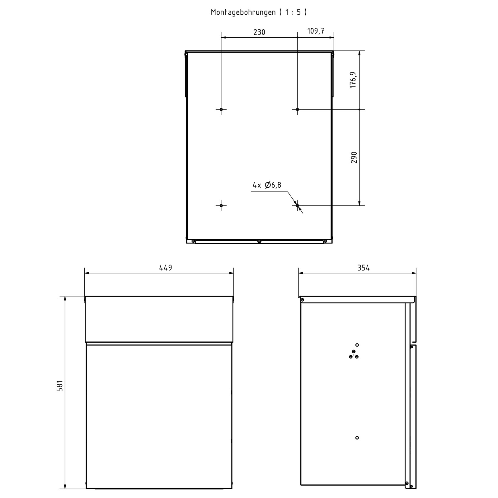 Aufputz Paketbox KANT Edition - Design Elegance 2 - RAL 7016 anthrazitgrau