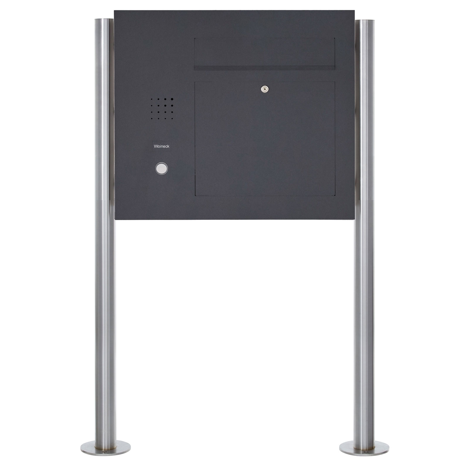 Edelstahl Standbriefkasten Designer Modell BIG - Clean Edition - Seitlich - RAL nach Wahl - INDIVIDUELL