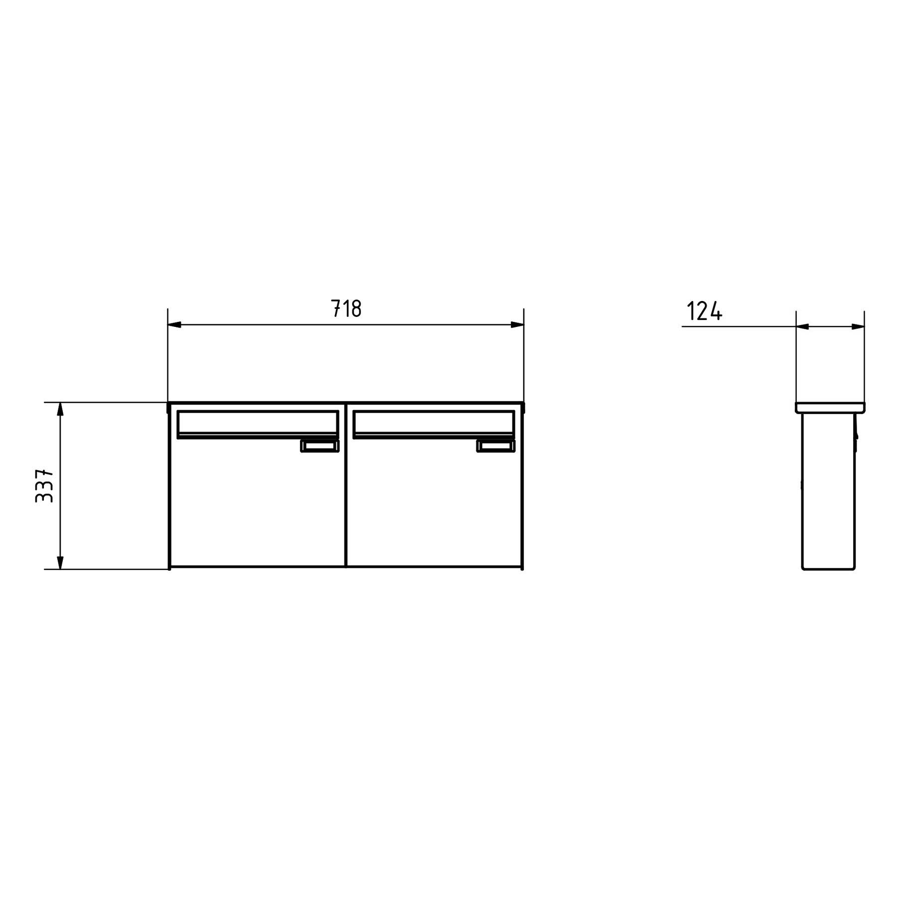 2er 2x1 Edelstahl Zaunbriefkasten BASIC Plus 382XZ - RAL nach Wahl - Entnahme rückseitig