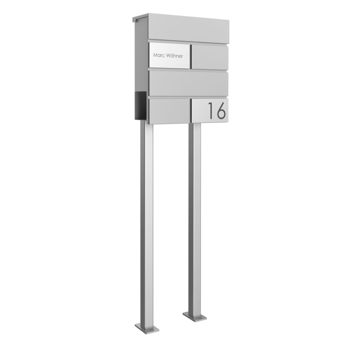 Standbriefkasten KANT Edition mit Zeitungsfach - Design Elegance 3 - RAL 9007 graualuminium