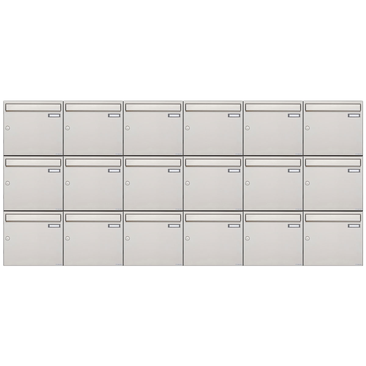 18er 6x3 Edelstahl Aufputz Briefkastenanlage Design BASIC 382A-AP