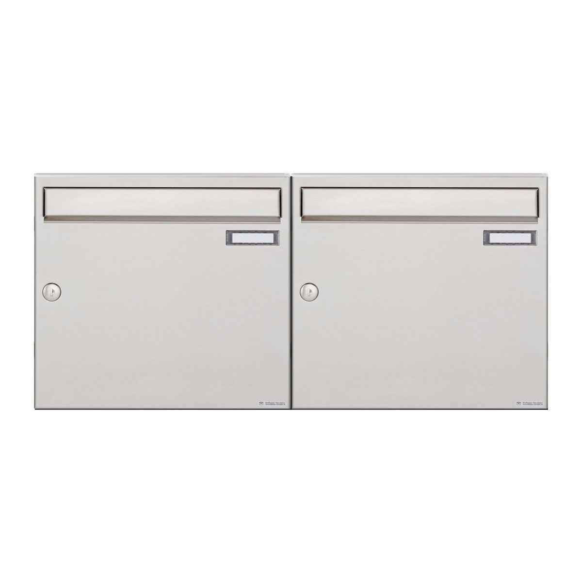 2er 2x1 Edelstahl Aufputz Briefkastenanlage Design BASIC 382A-AP