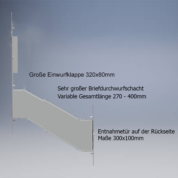 Edelstahl Mauerdurchwurf Briefkasten Designer - RAL 7016 anthrazitgrau - GIRA System 106 - Video- Sprechanlage - VIDEO Komplettset