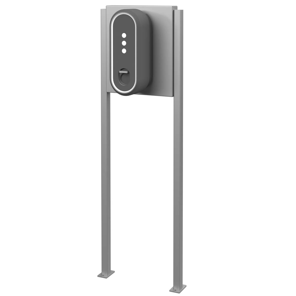 Edelstahl Standsäule BASIC 605 ST-Q - Wallbox vorbereitet - Edelstahl geschliffen