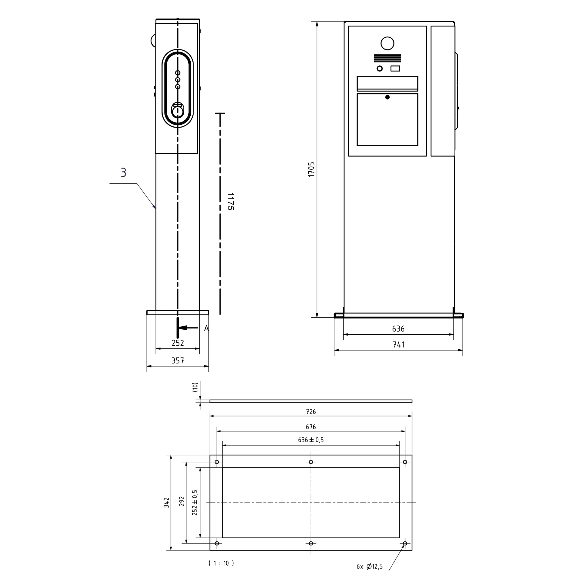 Edelstahl Briefkastensäule Designer BIG EDGE V2 - RAL nach Wahl - DoorBird Video- Sprechanlage