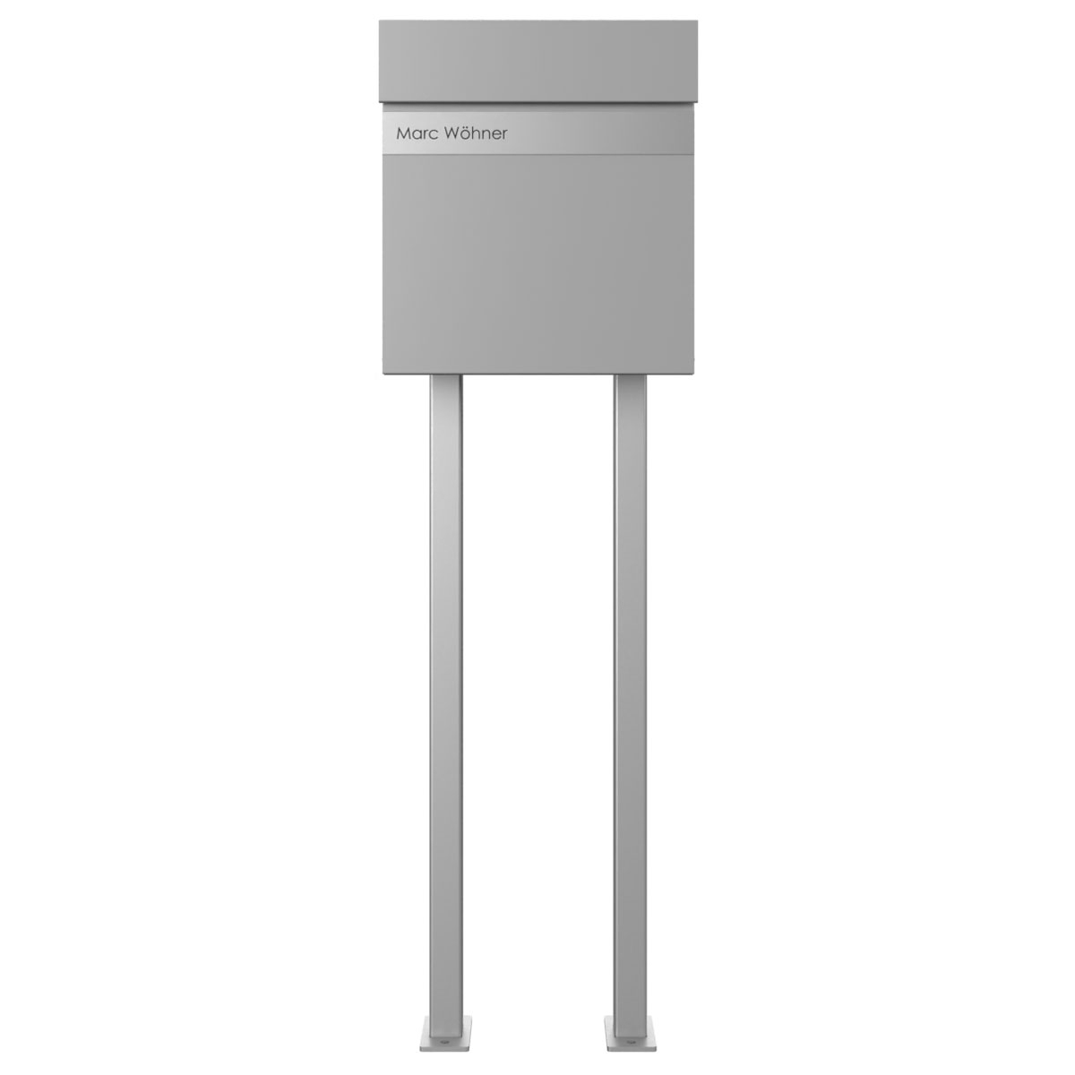 Standbriefkasten KANT Edition mit Zeitungsfach - Design Elegance 2 - RAL 9007 graualuminium