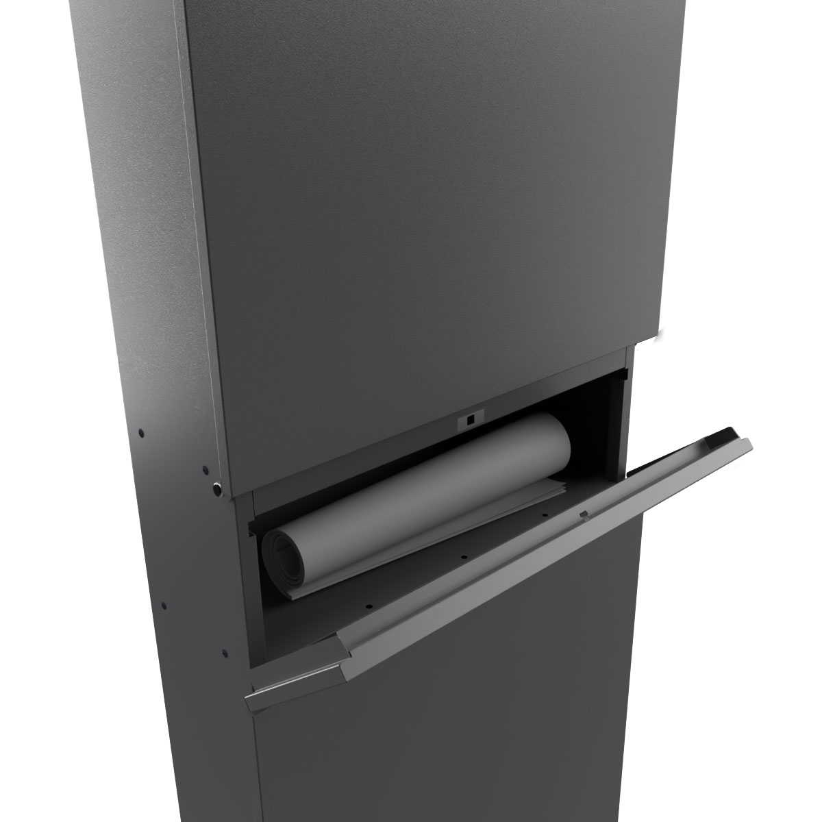 Standbriefkasten LESSING Edition mit Zeitungsfach - Design Elegance 1 - DB 703 eisenglimmer