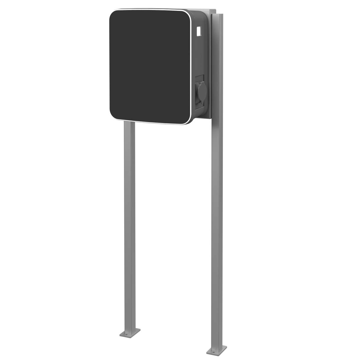 Edelstahl Standsäule BASIC 605 ST-Q - Wallbox vorbereitet - Edelstahl geschliffen