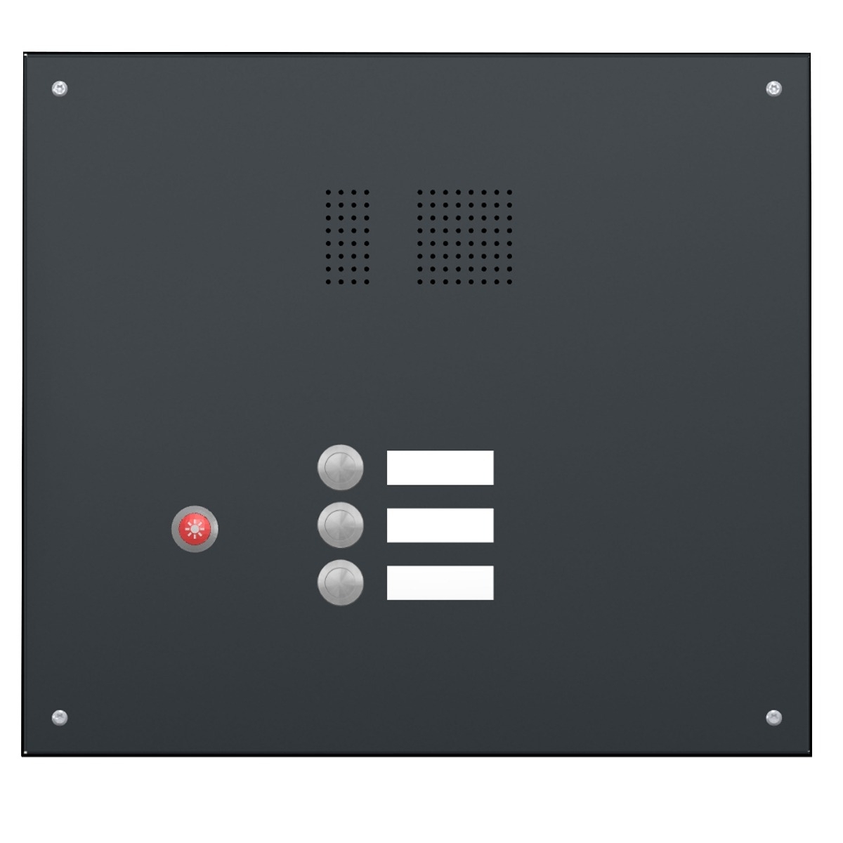 3er 2x2 Standbriefkasten Design BASIC 381 ST-R mit Klingelkasten - RAL 7016 anthrazitgrau