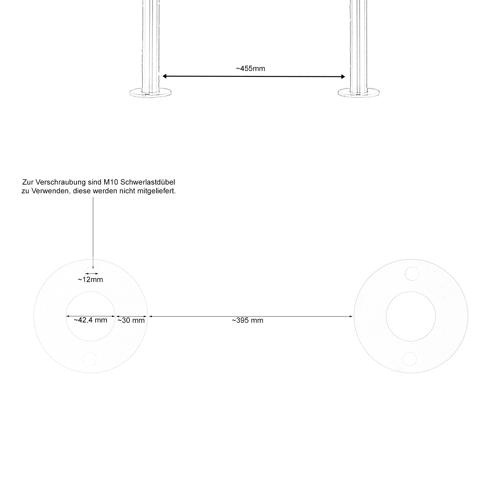 2er Standbriefkasten Design BASIC 381 ST-R mit Klingelkasten - RAL 7016 anthrazitgrau