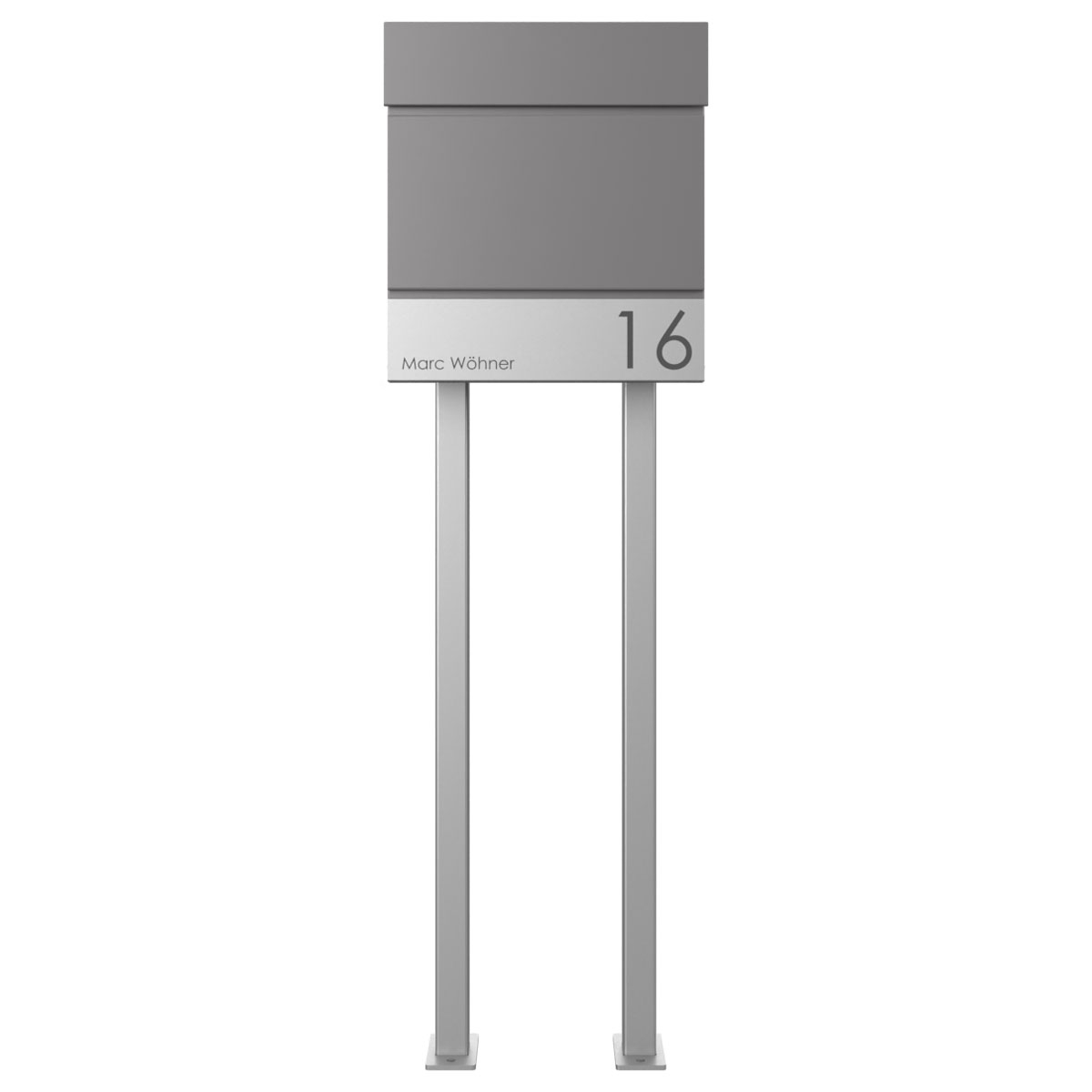 Standbriefkasten KANT Edition mit Zeitungsfach - Design Elegance 4 - DB 703 eisenglimmer