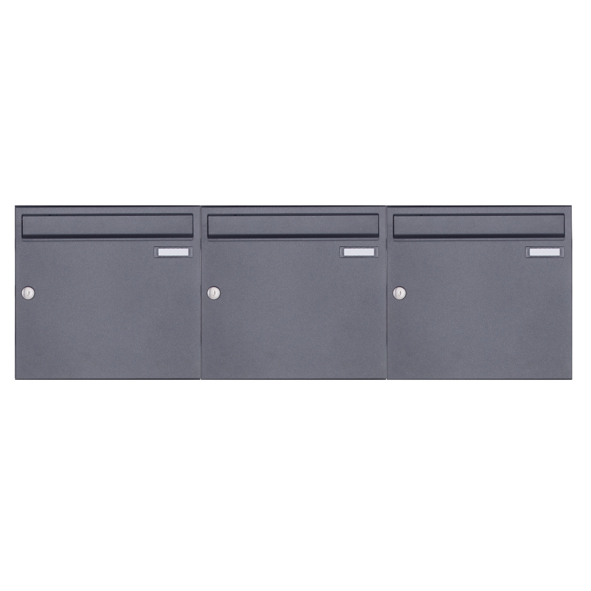 3er 3x1 Aufputz Briefkasten Design BASIC 382A AP - DB703 eisenglimmer