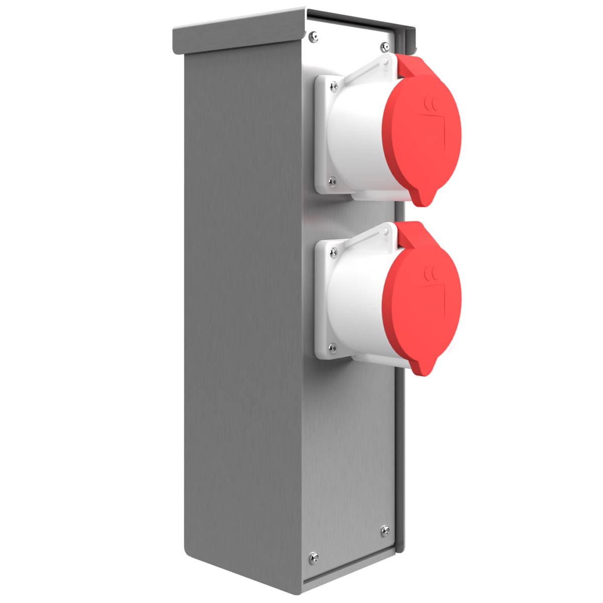 CEE Steckdosensäule BASIC 372 zur Standmontage - Edelstahl V2A geschliffen