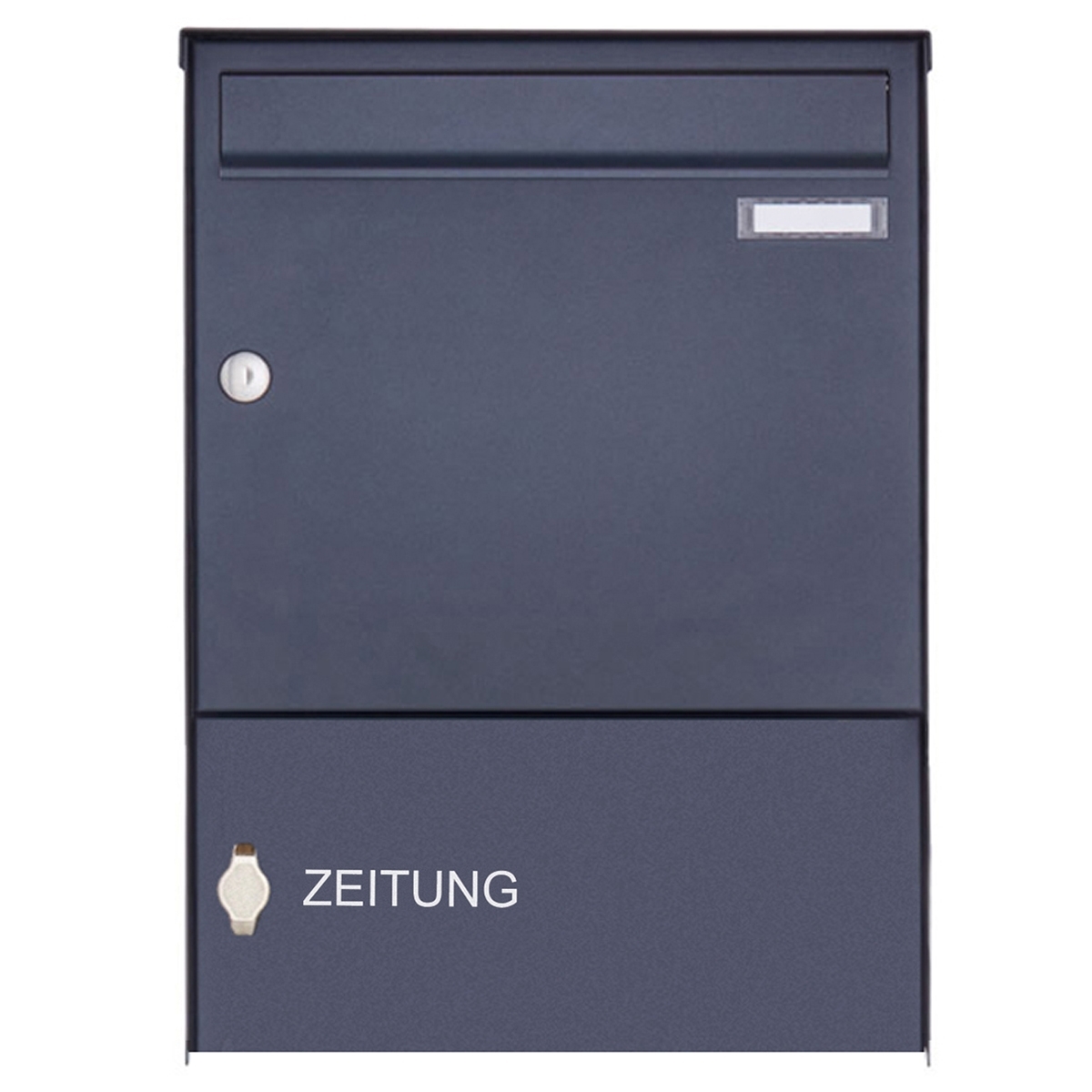 Aufputz Briefkasten Design BASIC 382A AP mit Zeitungsfach geschlossen - RAL 7016 anthrazitgrau