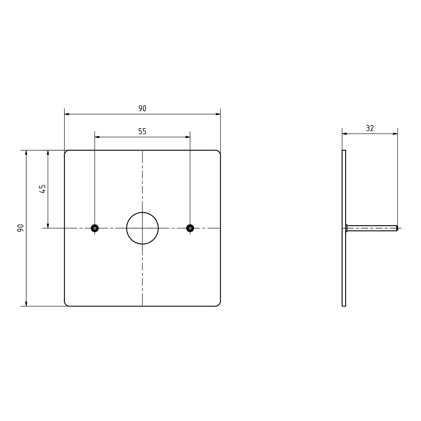 Edelstahl Klingelplatte BASIC Elegance I 421E1-9090 pulverbeschichtet - QUADRATISCH