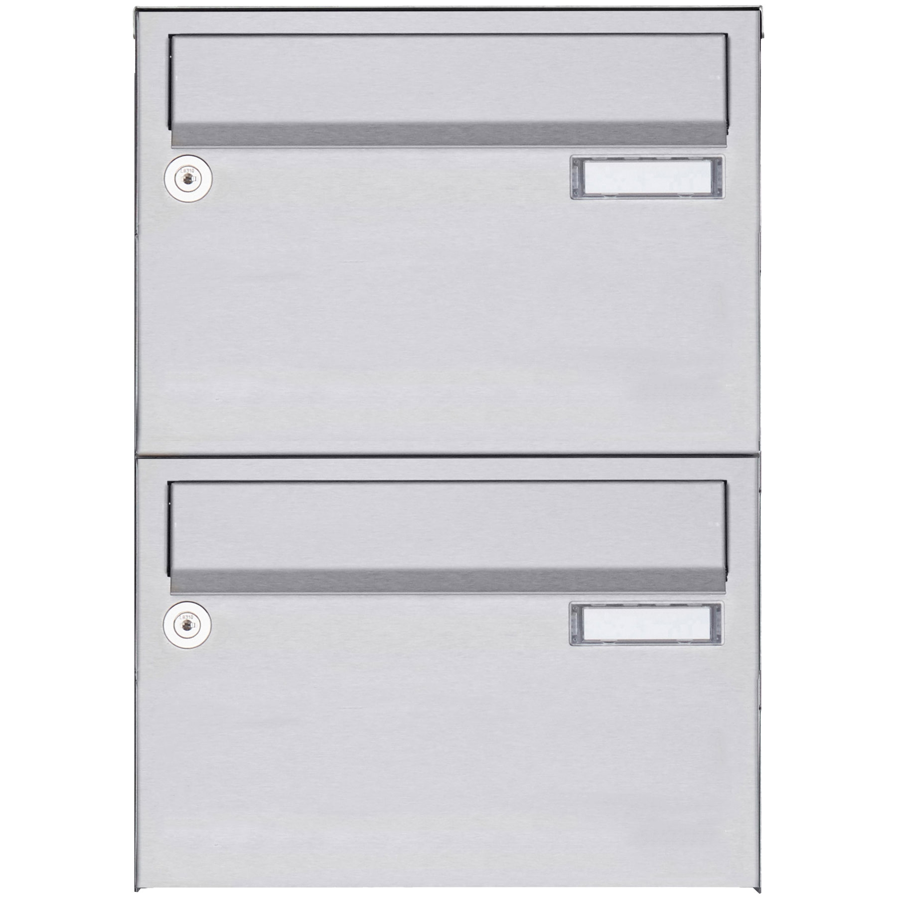 2er Edelstahl Aufputz Briefkastenanlage Design BASIC 385 A 220 - Edelstahl V2A geschliffen