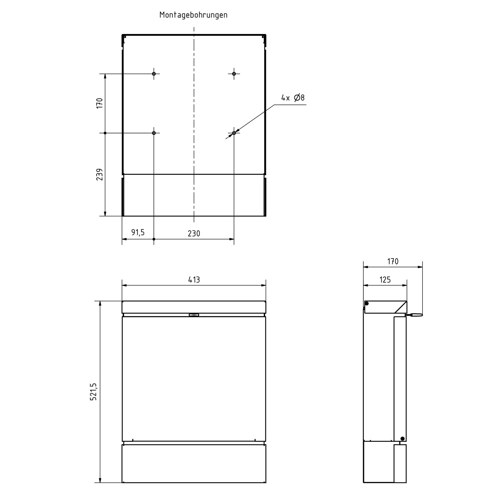 Briefkasten BRENTANO® mit Zeitungsfach - Design Elegance 2 - RAL nach Wahl