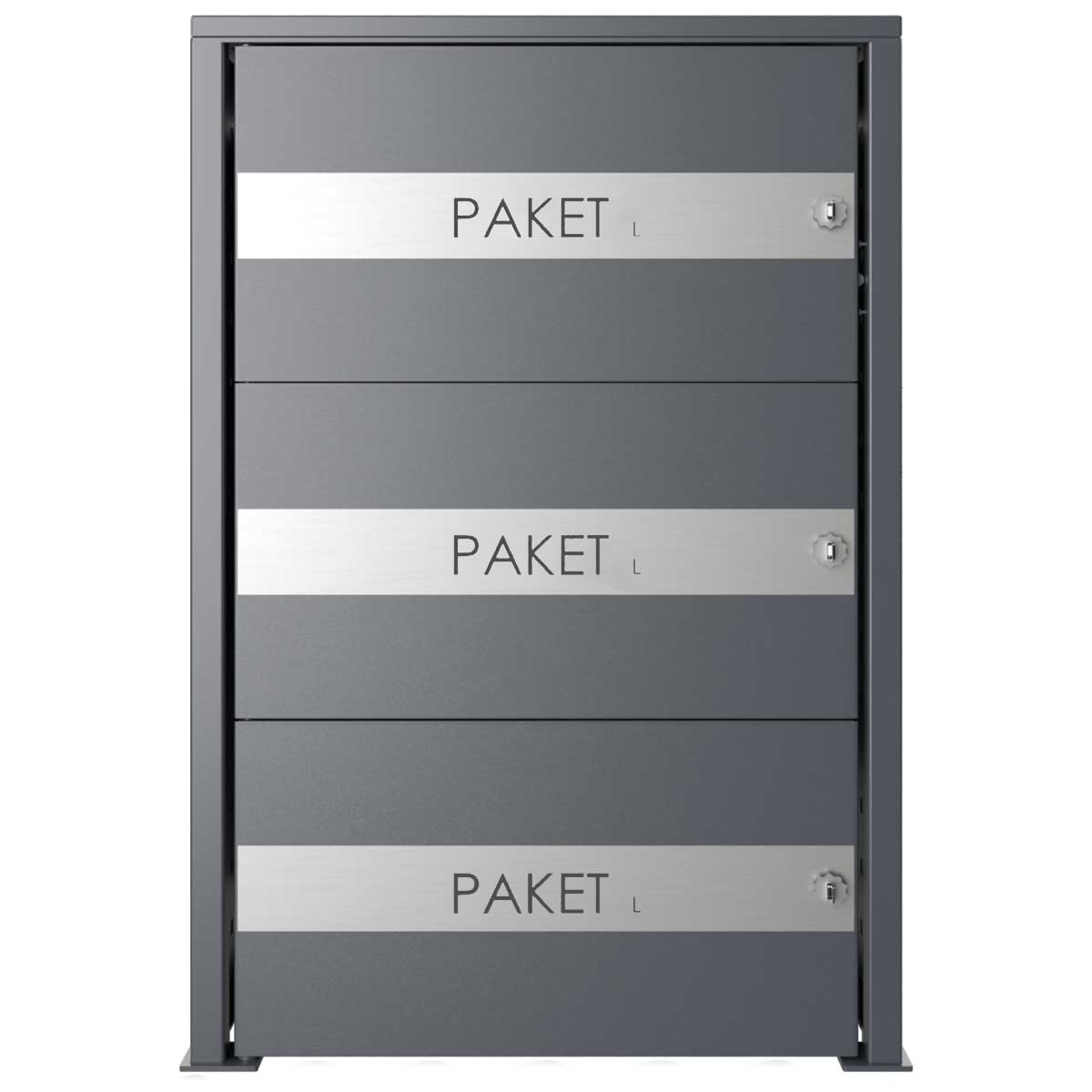 Paketbox BOXsystem BASIC 752V2 - RAL nach Wahl - 3x Paketkasten