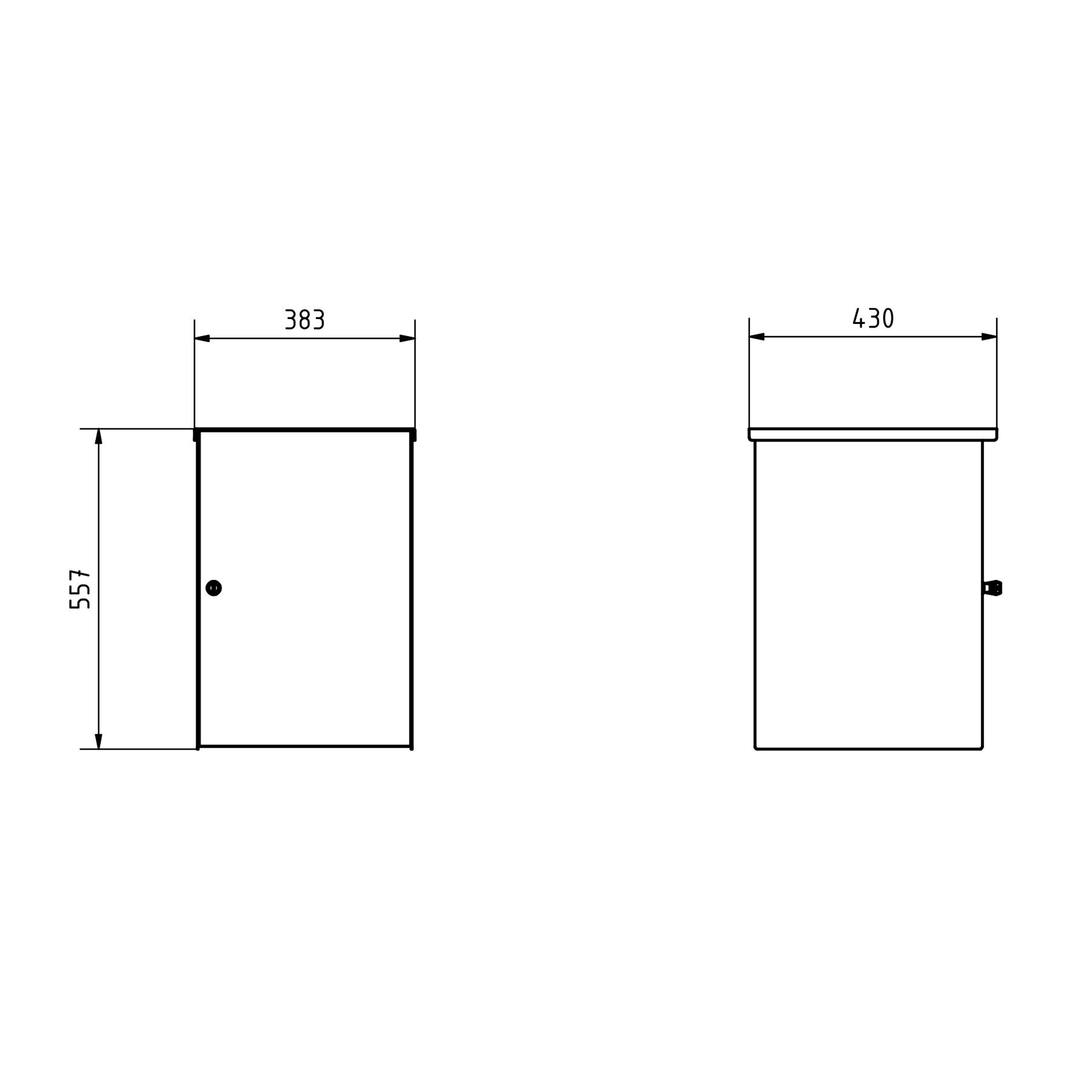 Edelstahl Aufputz Paketkasten BASIC Plus 863X AP - Paketfach 550x370 in RAL nach Wahl