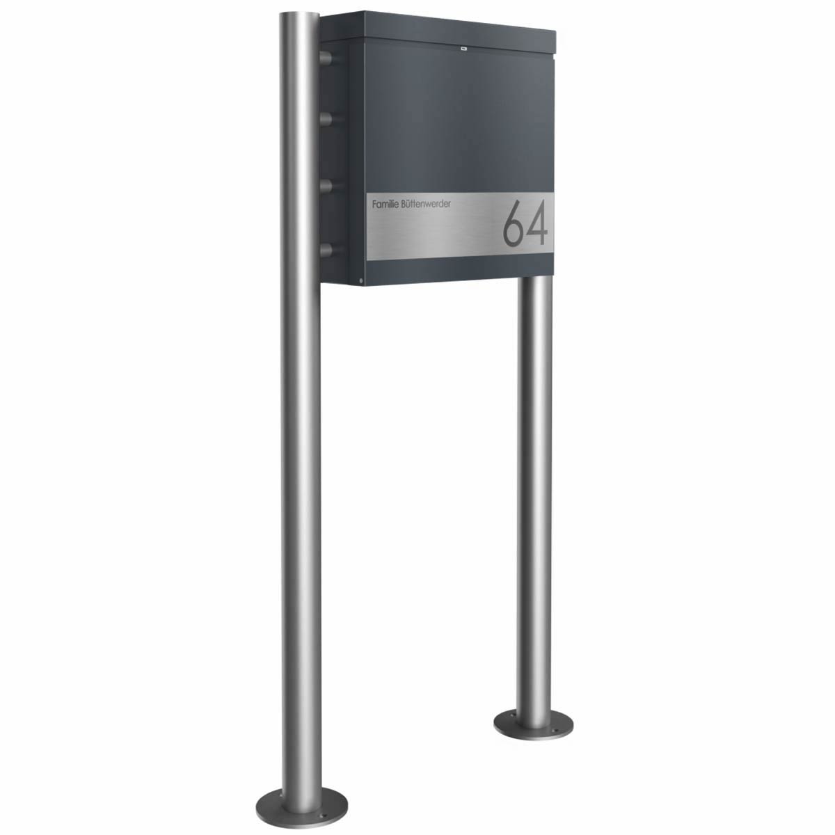 Design Standbriefkasten BRENTANO® ST-R - Design Elegance 2 - RAL 7016 anthrazitgrau