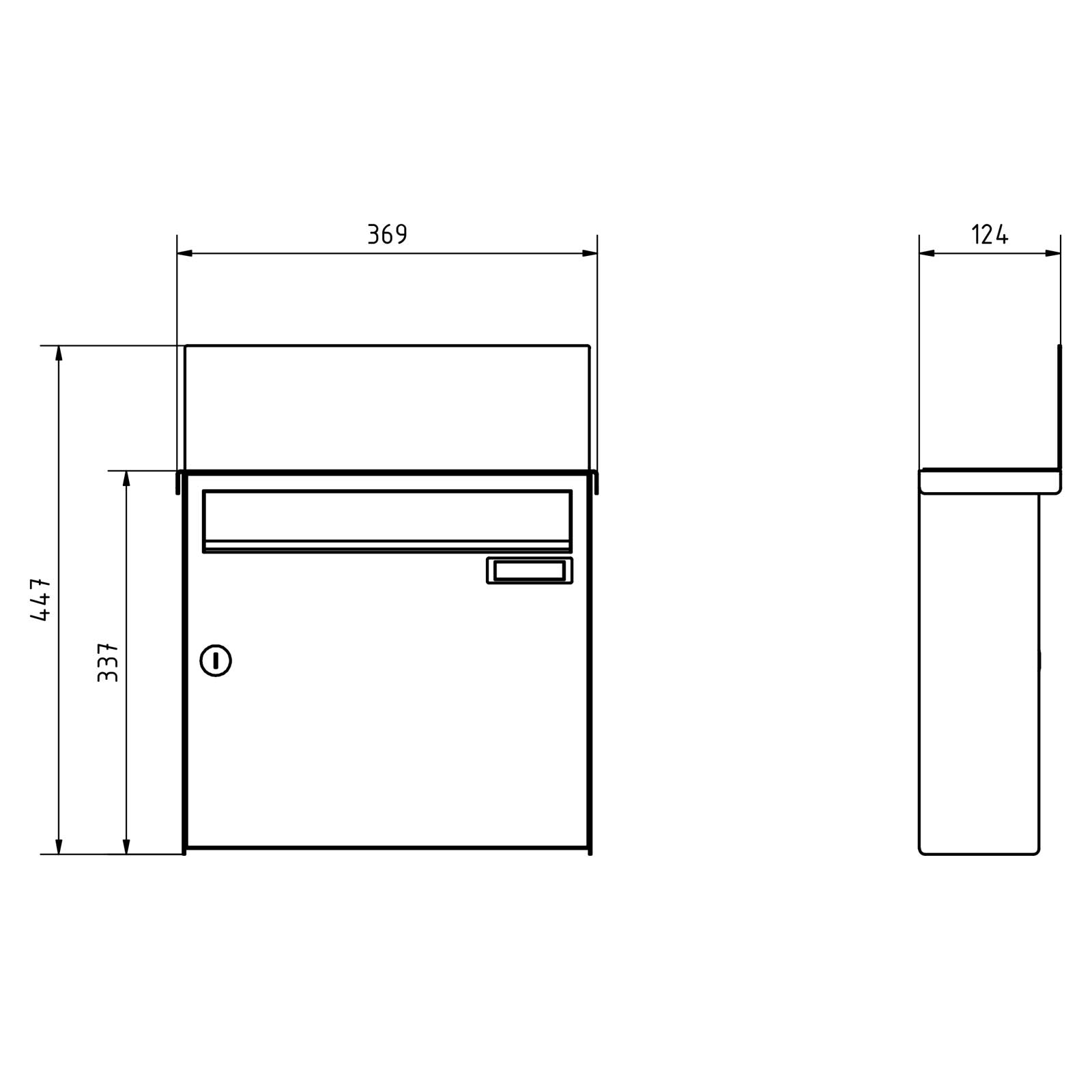 1er Aufputz Briefkastenanlage BASIC - Edition NELLY - BI-Color VA-RAL 7016 anthrazitgrau