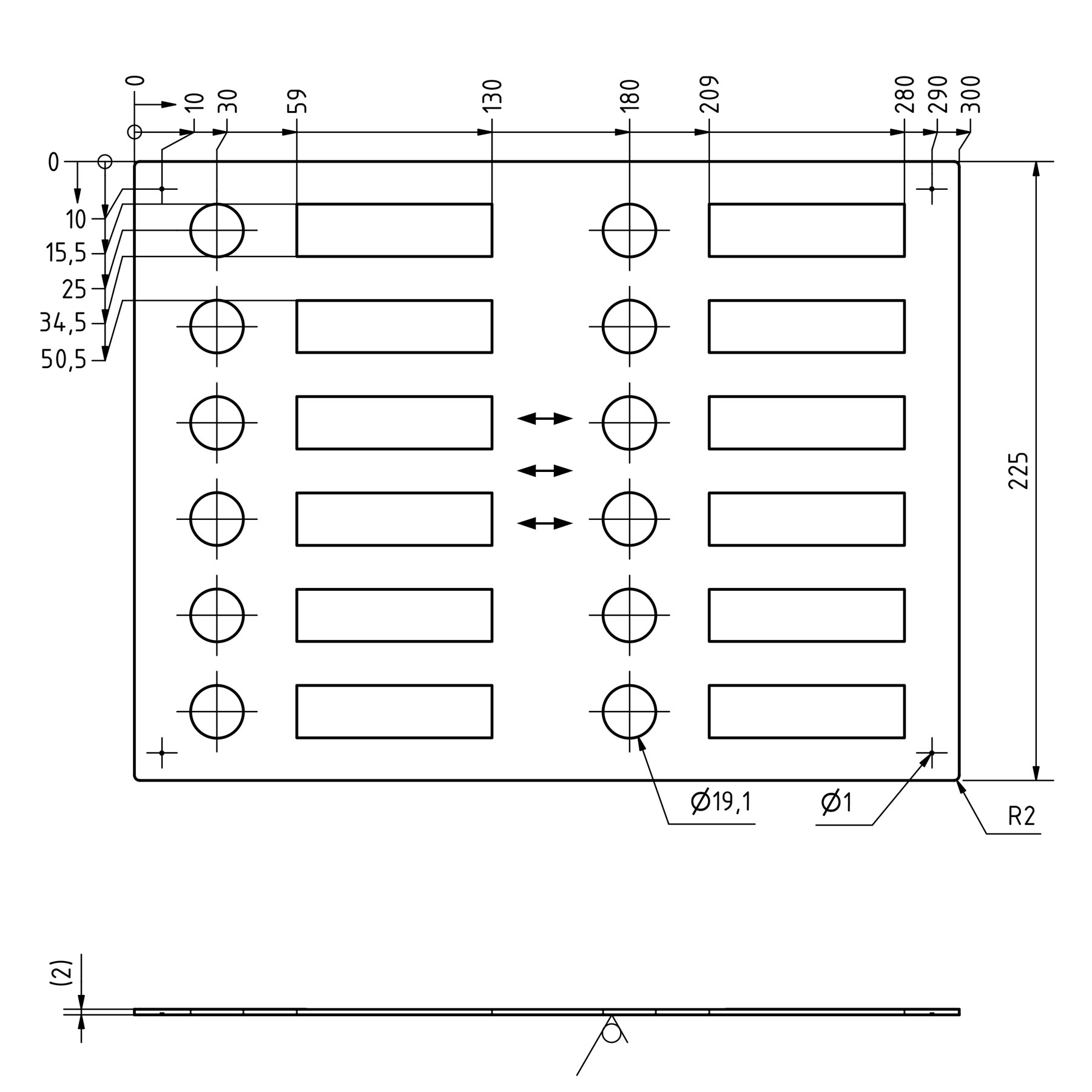 Edelstahl Klingelplatte 300x225 BASIC 421 pulverbeschichtet mit Namensschild - 12 Parteien